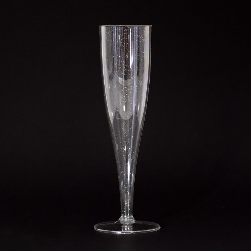 Personalised Hen Party Champagne / Prosecco Clear with Gold Glitter Plastic Flutes Product Gallery Image